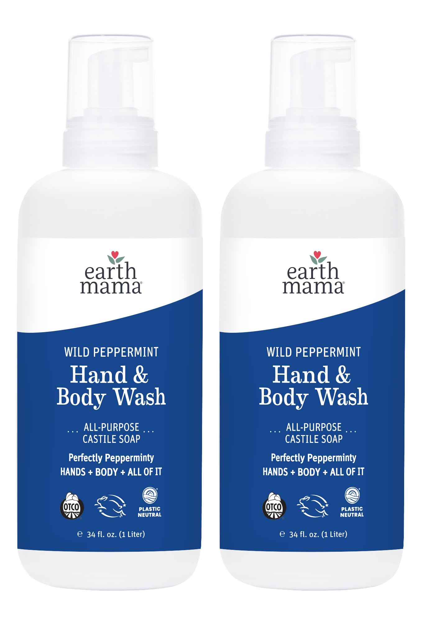 Earth Mama Wild Peppermint Hand Wash foamer pump ready for daily family cleansing