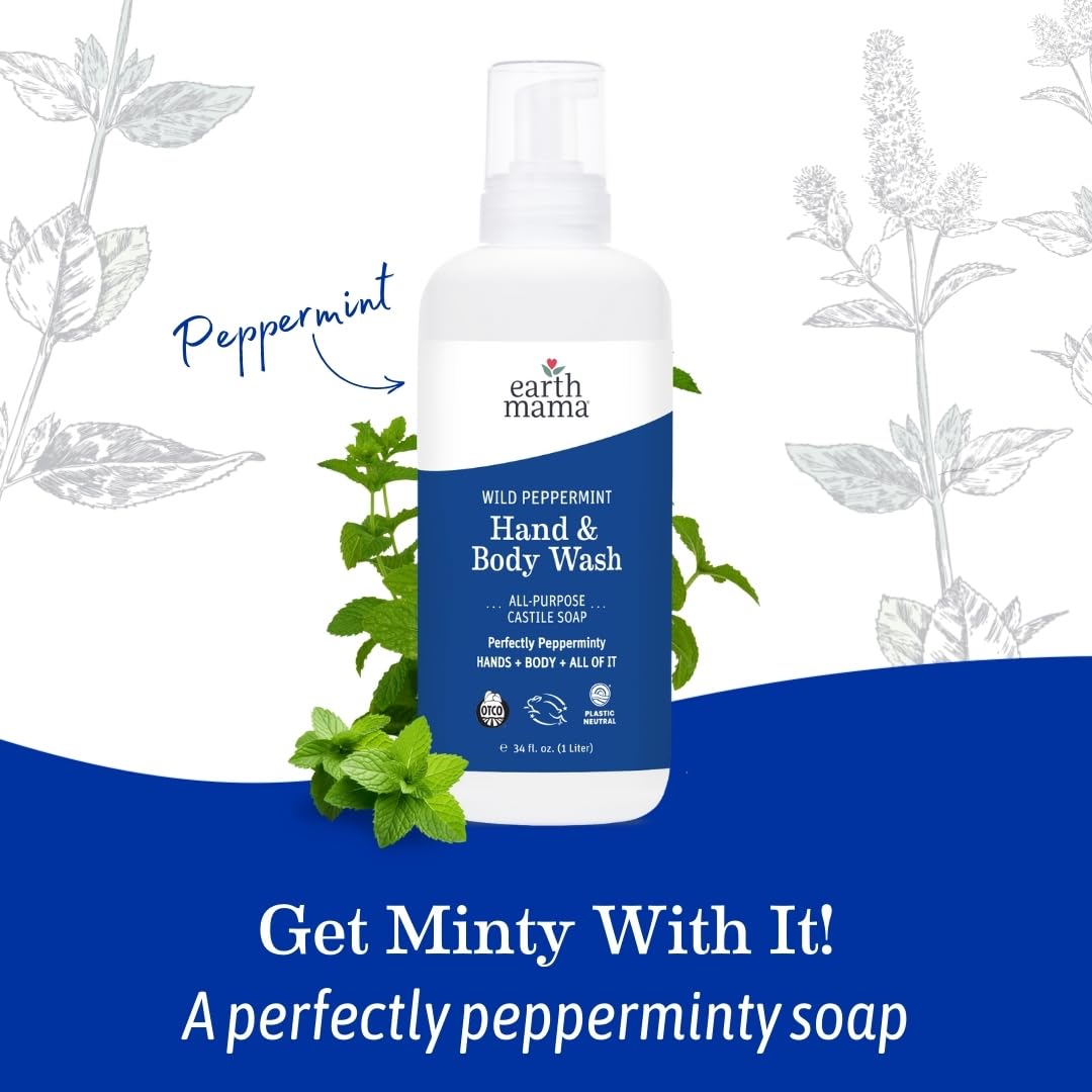 Earth Mama Wild Peppermint close-up on shea, aloe, and calendula enrichment
