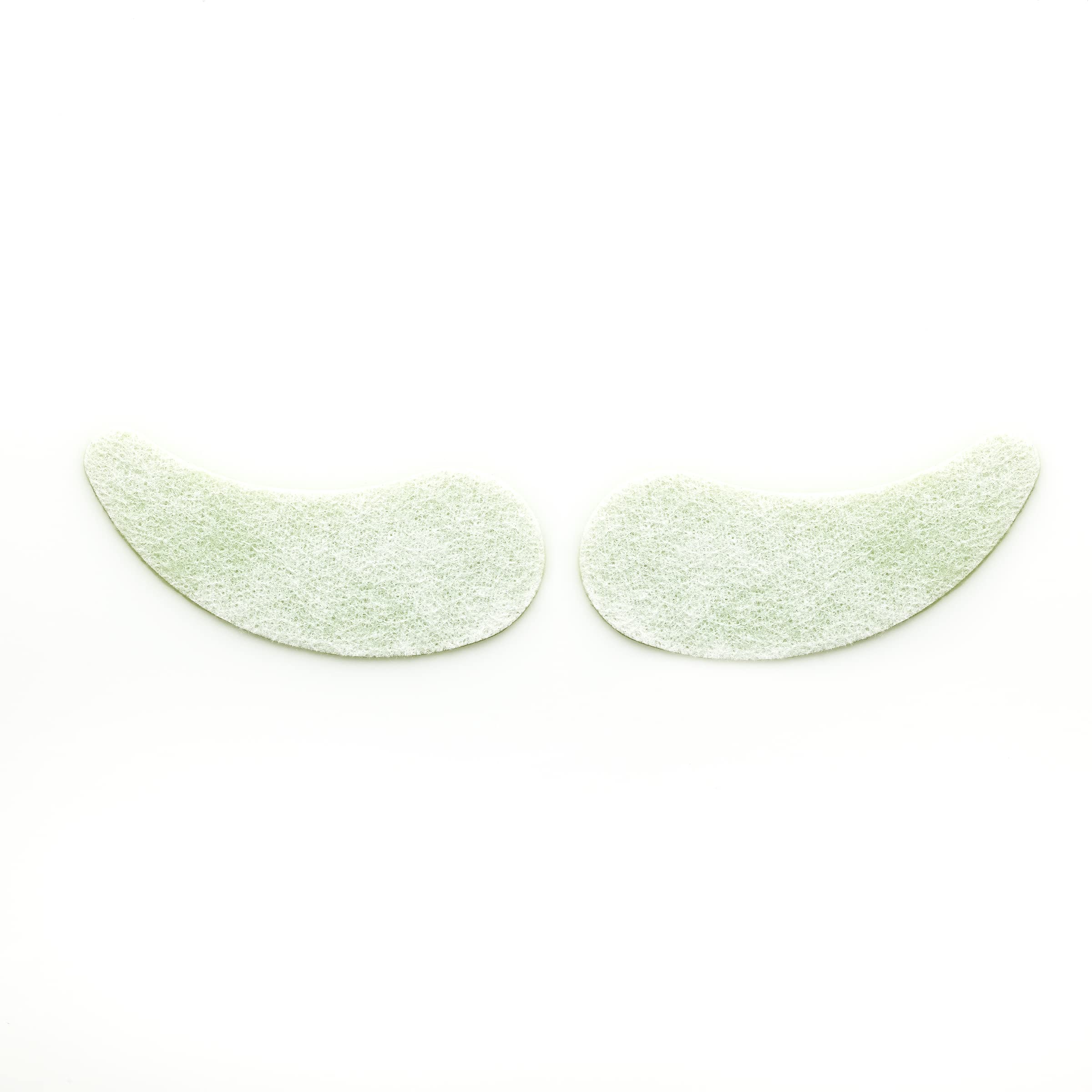 Patch applied under eye delivering hydrated, refreshed skin.