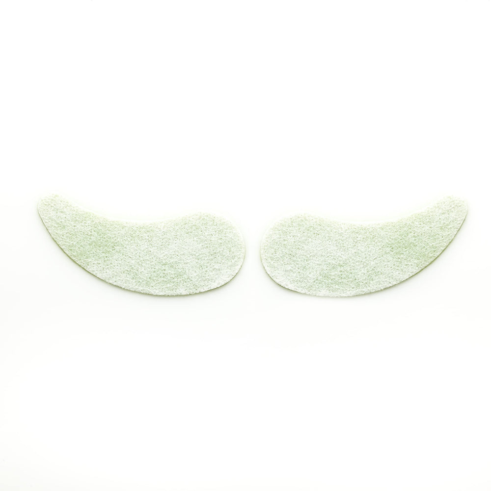 Patch applied under eye delivering hydrated, refreshed skin.