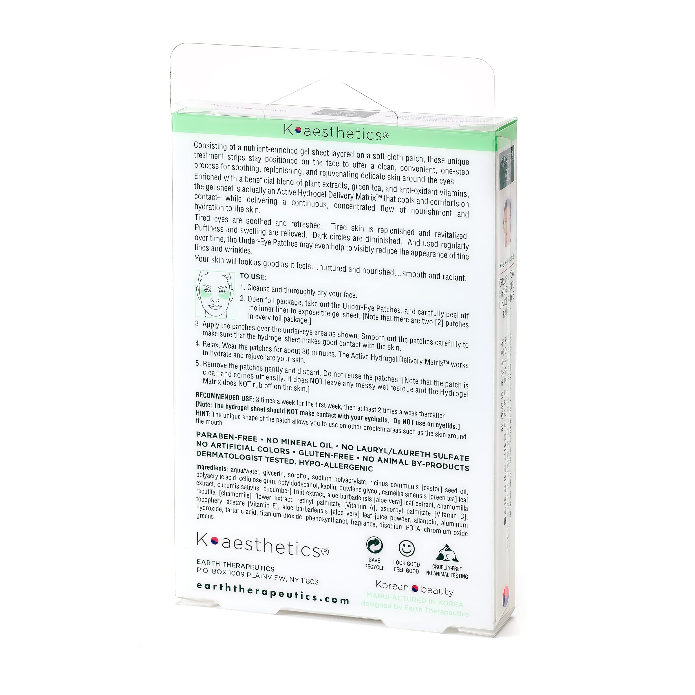 Close-up of Earth Therapeutics hydrogel under-eye patch texture.