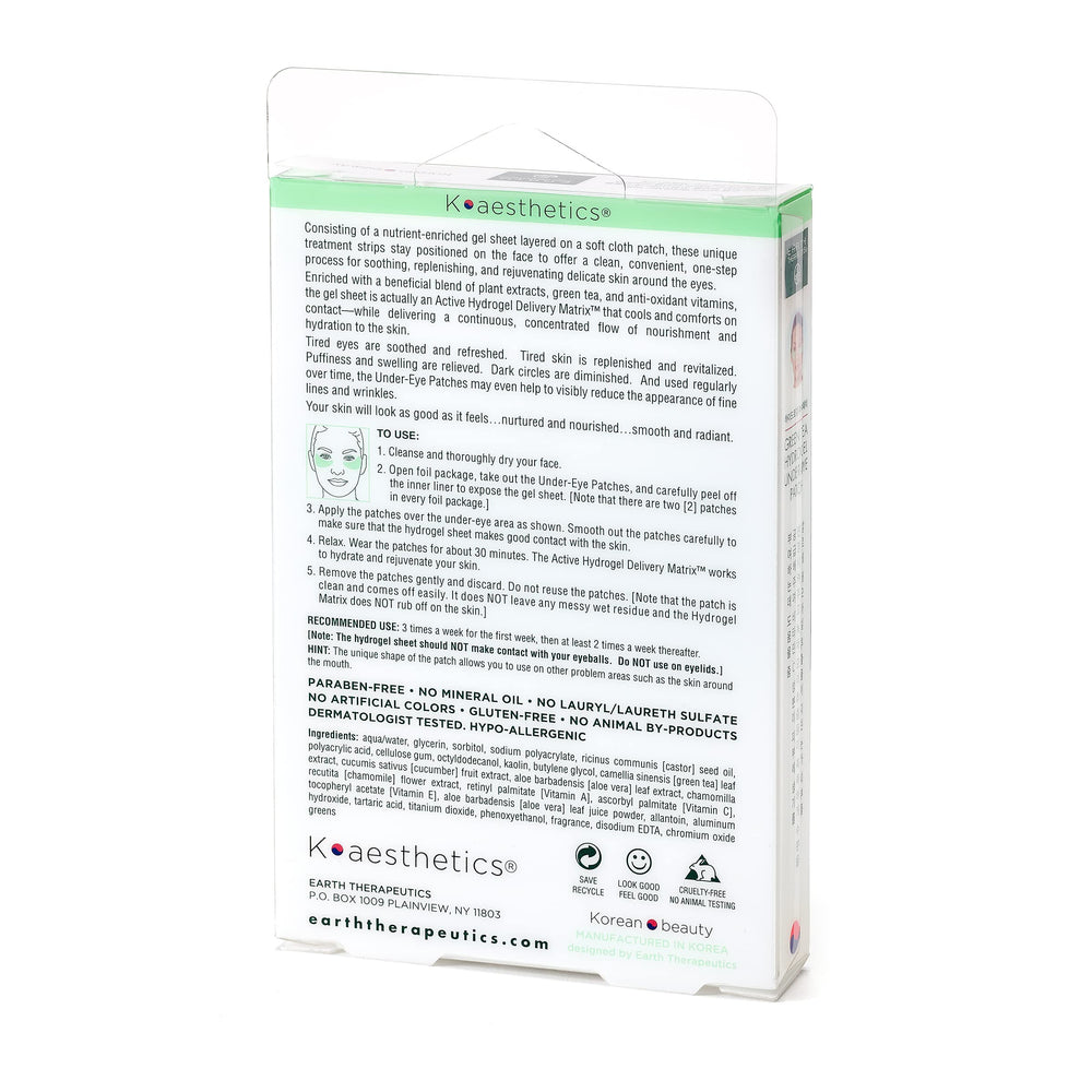 Close-up of Earth Therapeutics hydrogel under-eye patch texture.