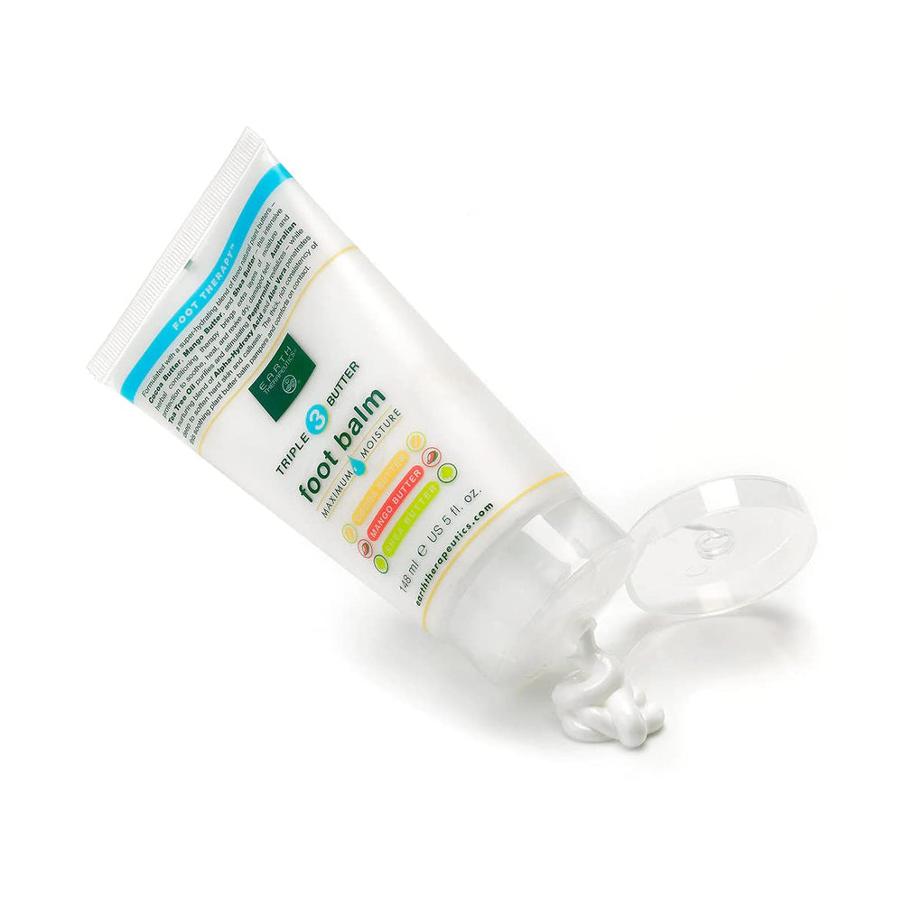 Applying balm to heel demonstrates smoothing hard skin and calluses