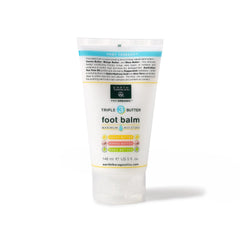 Earth Therapeutics Triple Butter Foot Balm jar front view shows rich moisture for dry feet