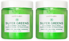 Earth To Skin Super Greens mask jar close-up showing hydration-ready formula