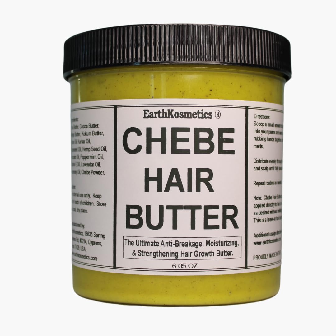 earthKosmetics Chebe Butter jar with creamy texture for deep conditioning
