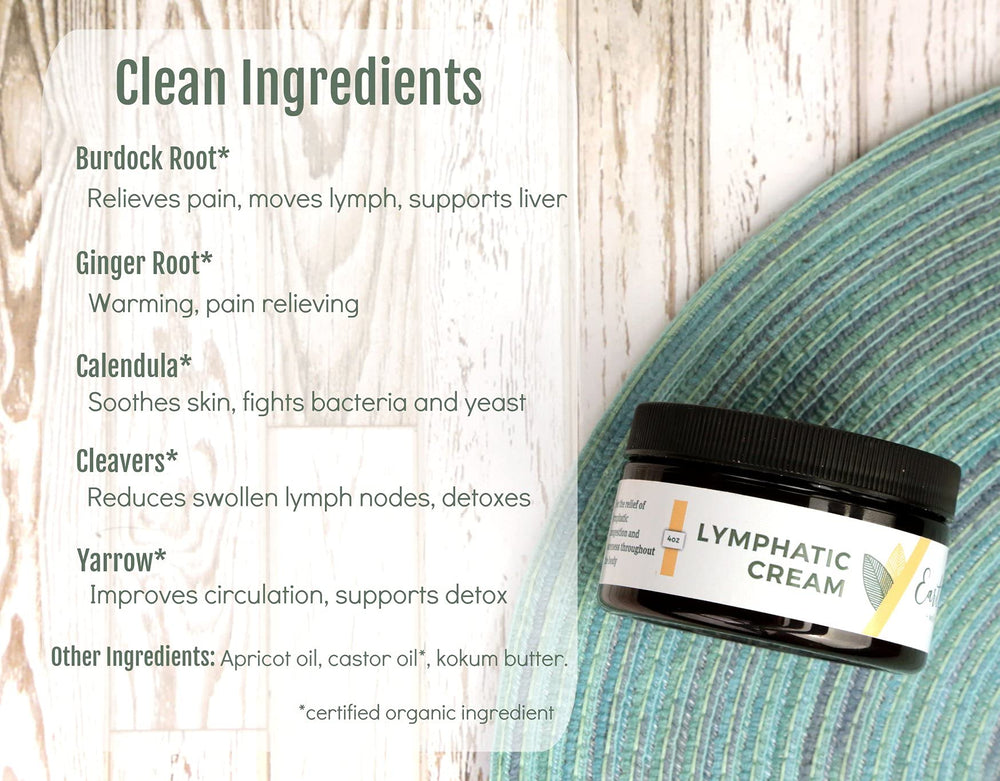 Earthley Wellness Lymphatic Cream applied to skin for soothing relief