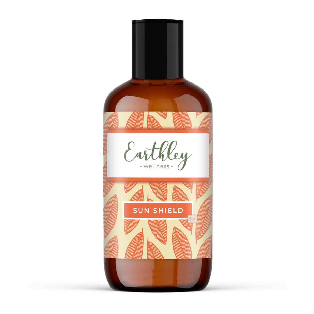 Earthley Wellness Sun Shield bottle front, gentle botanical moisturizer for daily skin nourishment
