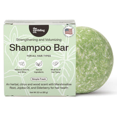 The Earthling Co. Shampoo Bar lather on wet hands for a gentle cleanse.
