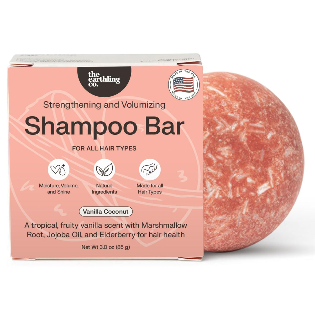The Earthling Co. Shampoo Bar lather delivers clean, refreshed hair.