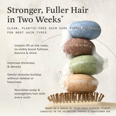 Earthling Co. Shampoo Bar with marshmallow root supports fuller-looking, stronger strands.