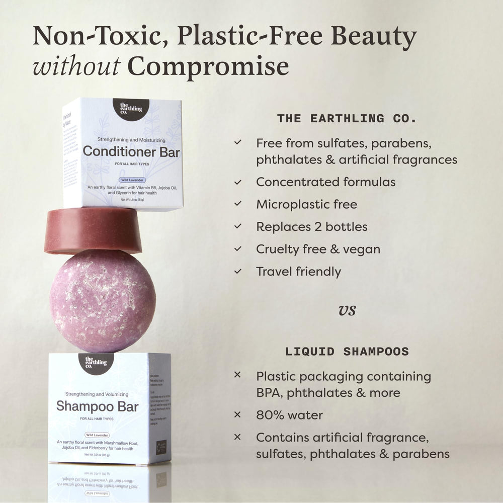 Eco-friendly packaging for The Earthling Co. Shampoo Bar with vegan ingredients.