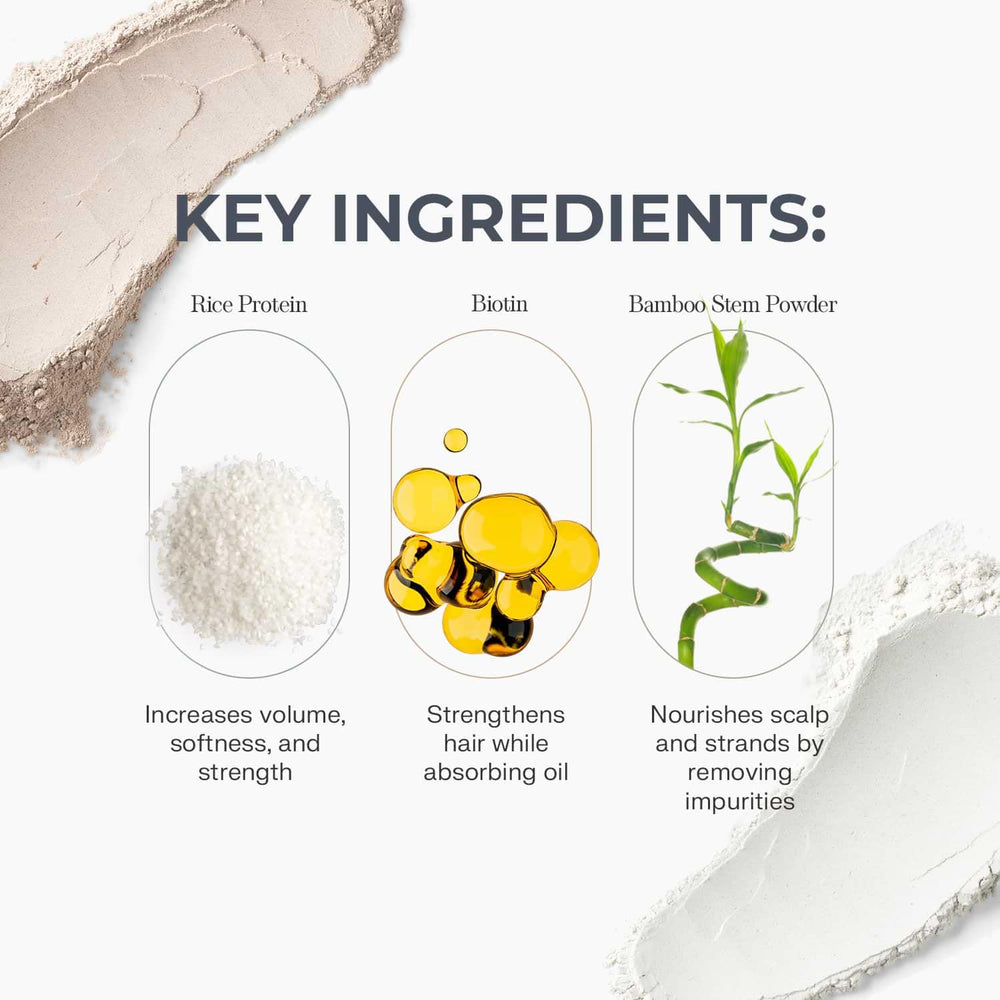The Earthling Co. dry shampoo rosemary ingredient emphasizes natural nourishment for scalp and hair.