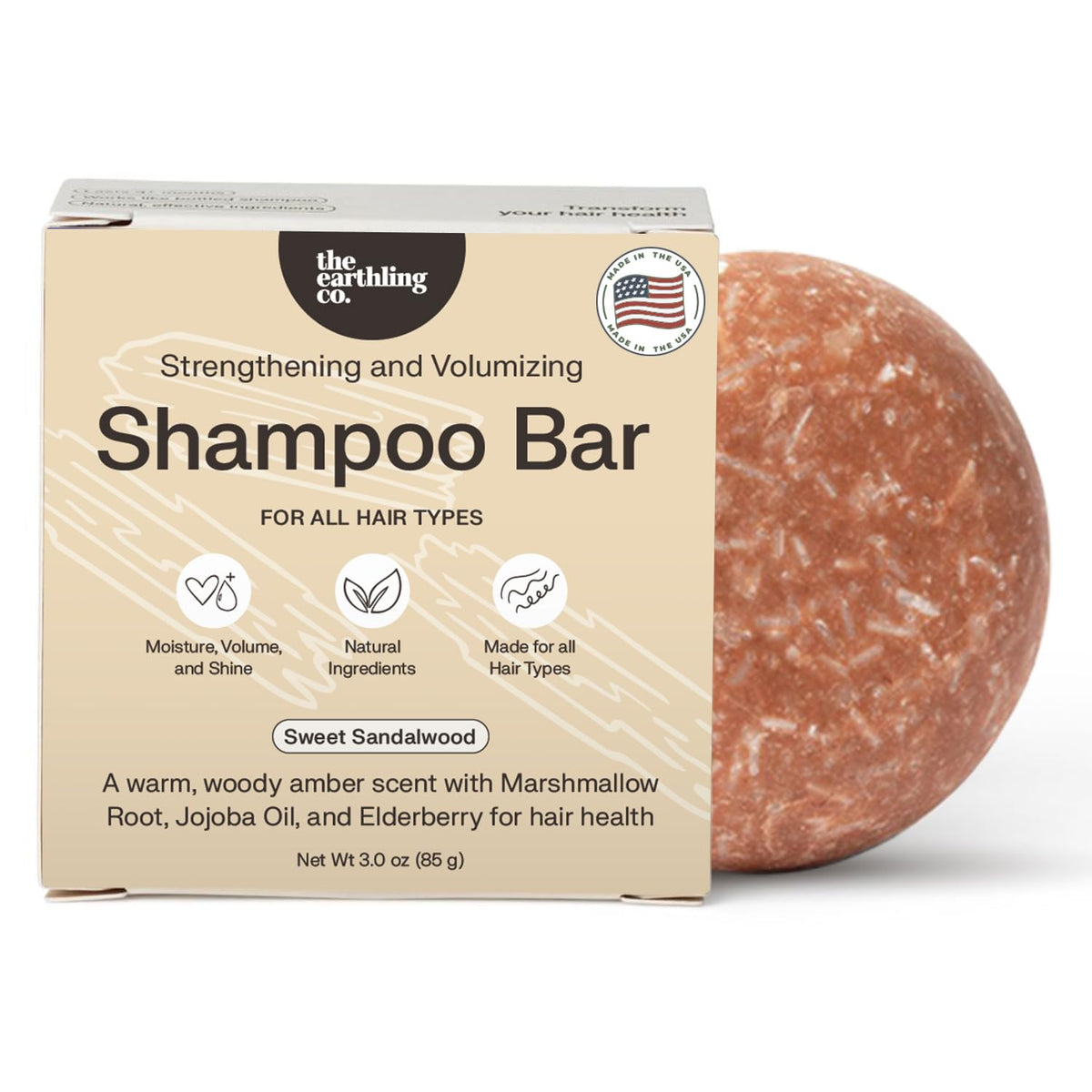 The Earthling Co Shampoo Bar lather showcases luxurious cleansing for all hair types