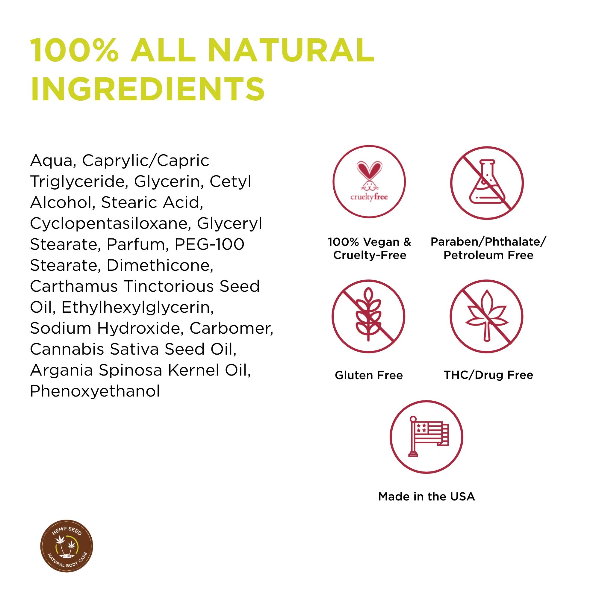 Earthly Body hemp-seed-hand-lotion packaging on shelf suggests travel-friendly care.