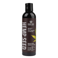 Earthly Body Hemp Seed Massage Beach Daze bottle offering nourishing moisture for skin