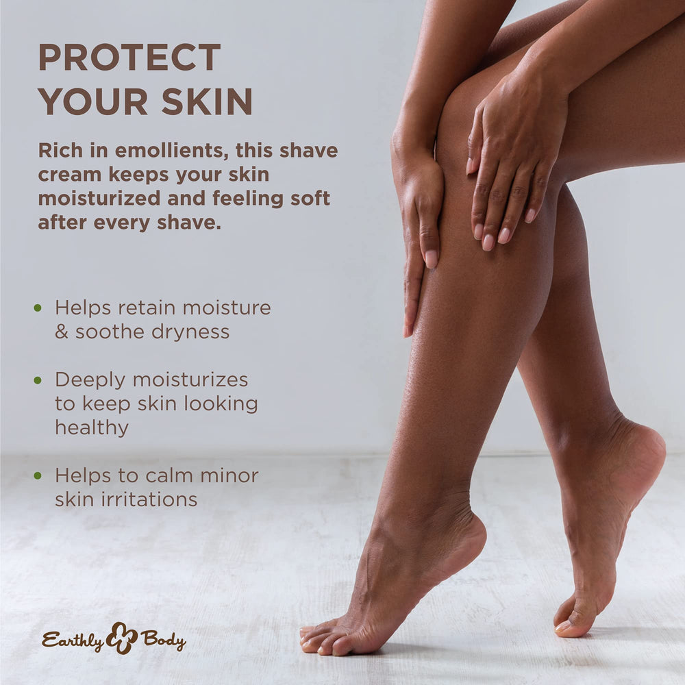 Earthly Body Miracle Oil Shave Cream creamy lather ready for close, comfortable shaving