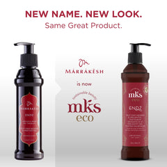 Earthly Body MKS eco Endz original scent label closeup highlights argan and hemp oils benefits.