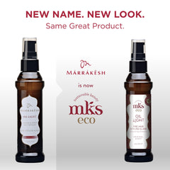 Earthly Body MKS Eco Hair Elixir oil drop shows nourishing argan oil.