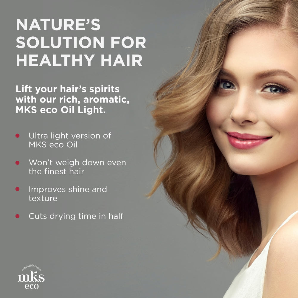 Earthly Body MKS Eco Hair Elixir hemp-seed pour illustrates nourishing strength.