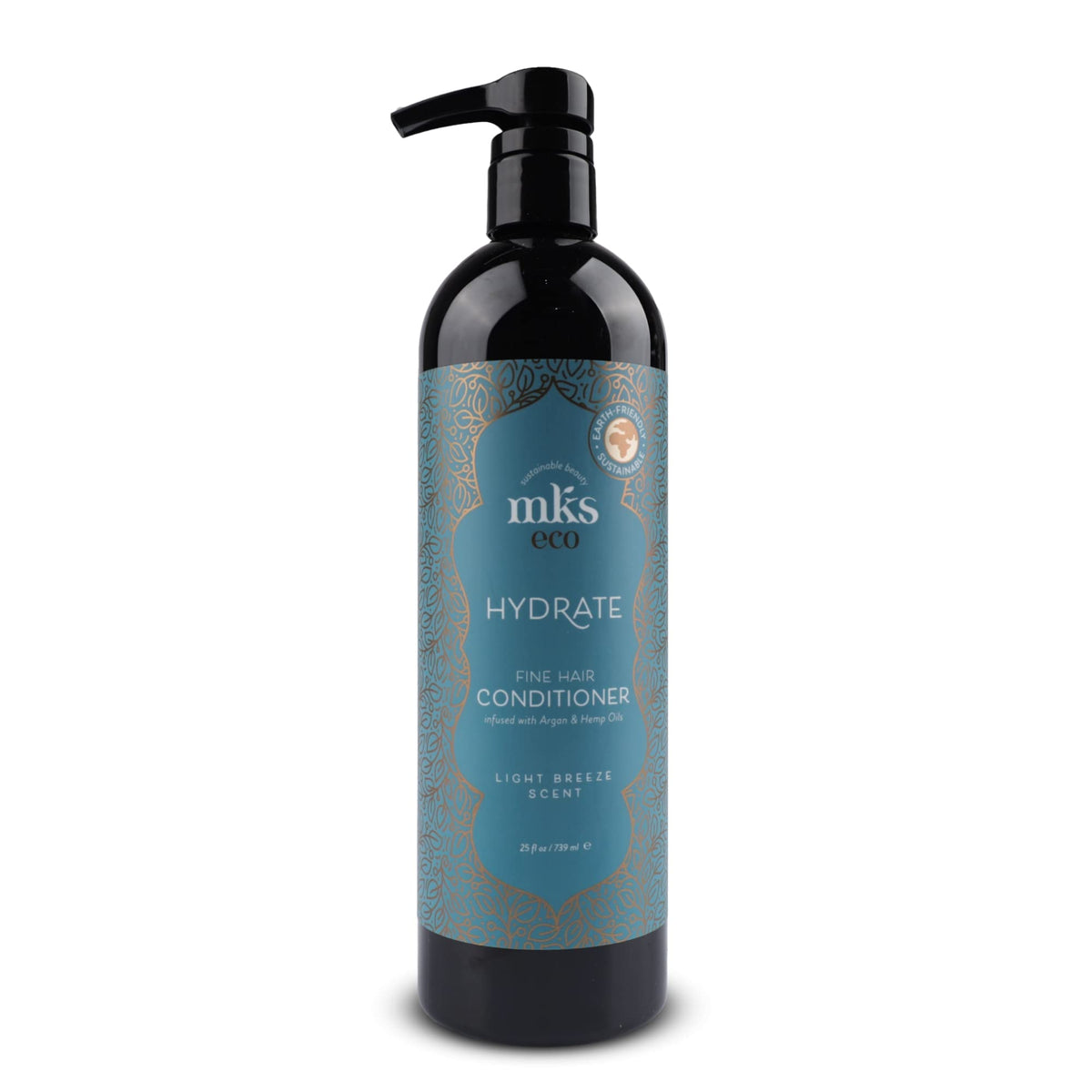 Earthly Body MKS Eco Hydrate conditioner bottle for fine hair delivers lightweight moisture and shine.