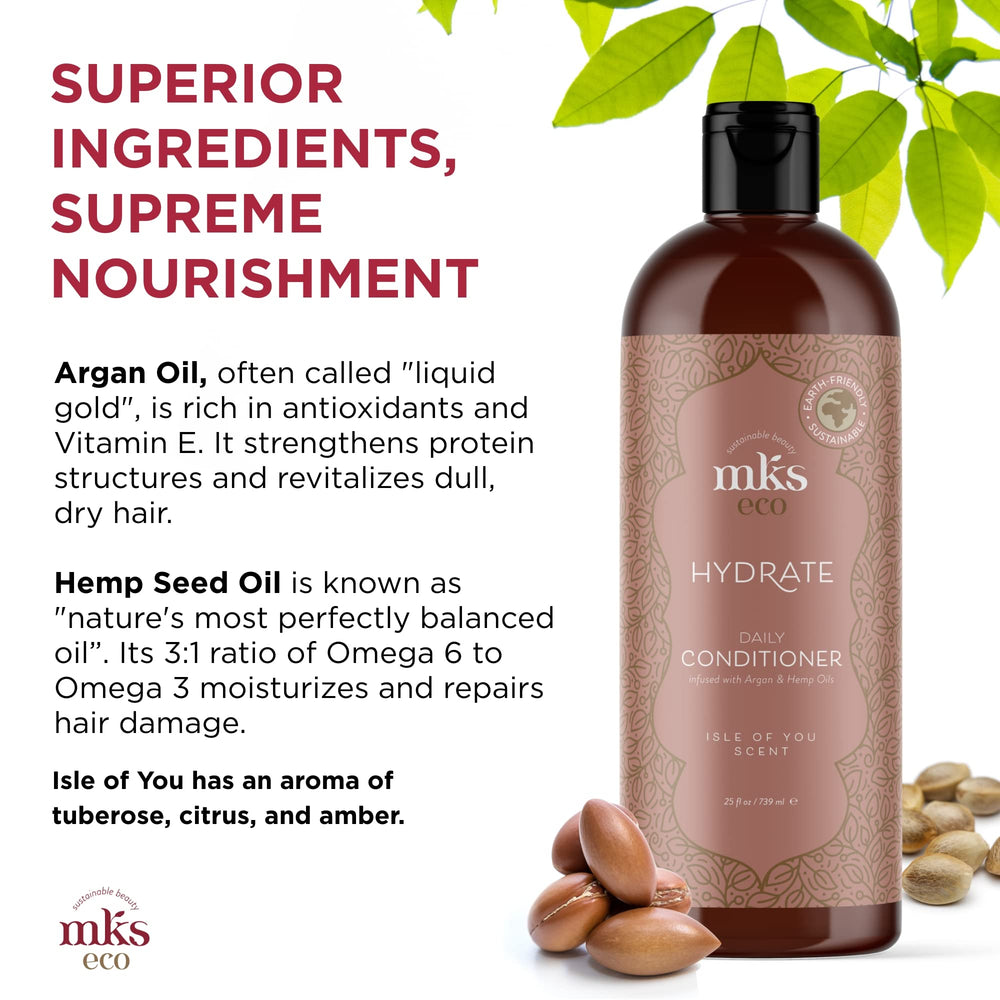 Earthly Body MKS eco Hydrate Conditioner enhances hair shine and manageability