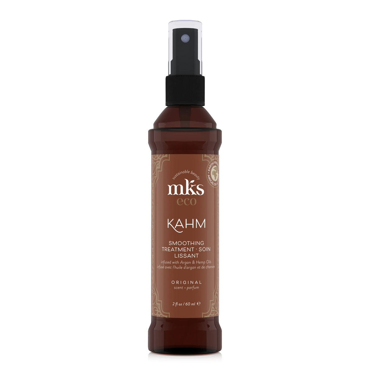 Earthly Body MKS Eco Kahm smoothing treatment bottle for sleek frizz control