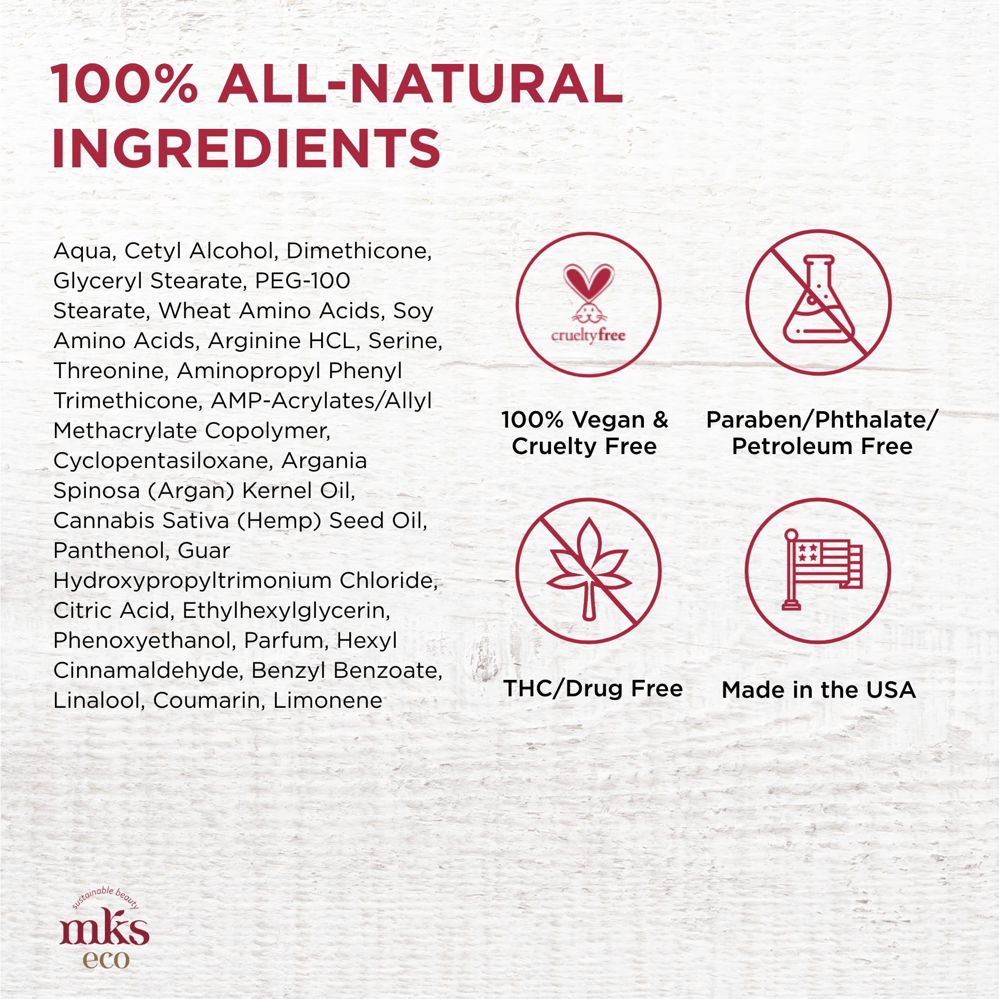 Hemp seed oil in Earthly Body MKS Eco Kahm nourishes hair ends