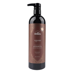 Earthly Body MKS Eco Kahm smoothing shampoo bottle shown for original scent and cleansing.