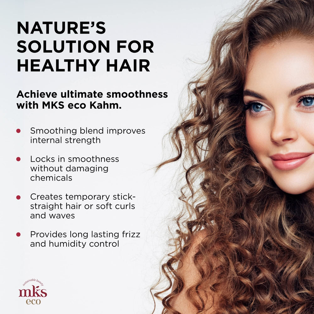 Earthly Body MKS Eco Kahm Smoothing hair texture close up suggesting frizz control