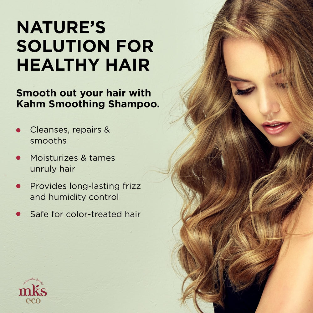 Earthly Body MKS Eco Kahm Smoothing Shampoo foam captures rich cleansing action and fragrance release.