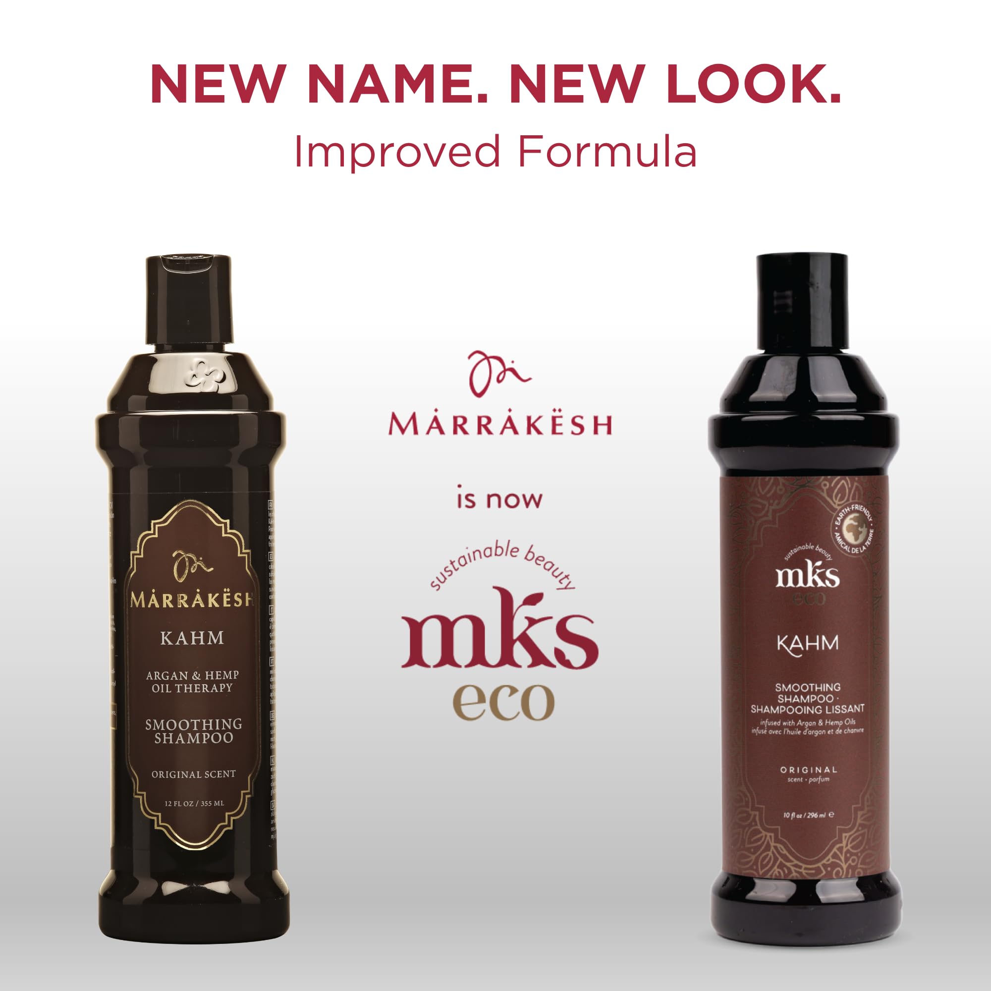 Earthly Body MKS Eco Kahm Smoothing Shampoo pour demonstrates smooth distribution for easy lather.