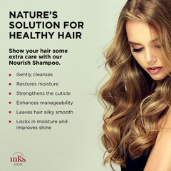 Earthly Body MKS Eco Nourish Shampoo argan oil detail signals deep moisture