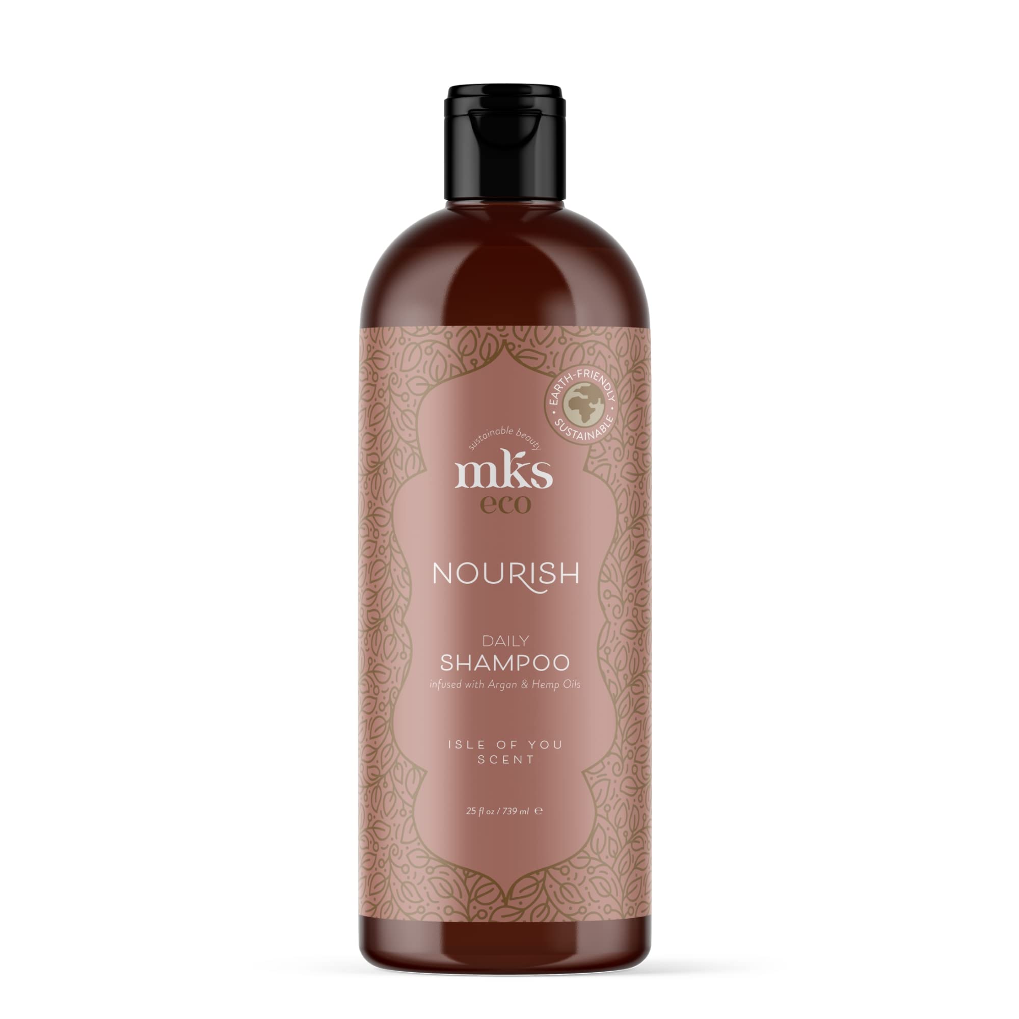 Earthly Body MKS Eco Nourish Shampoo bottle front for color-safe cleansing