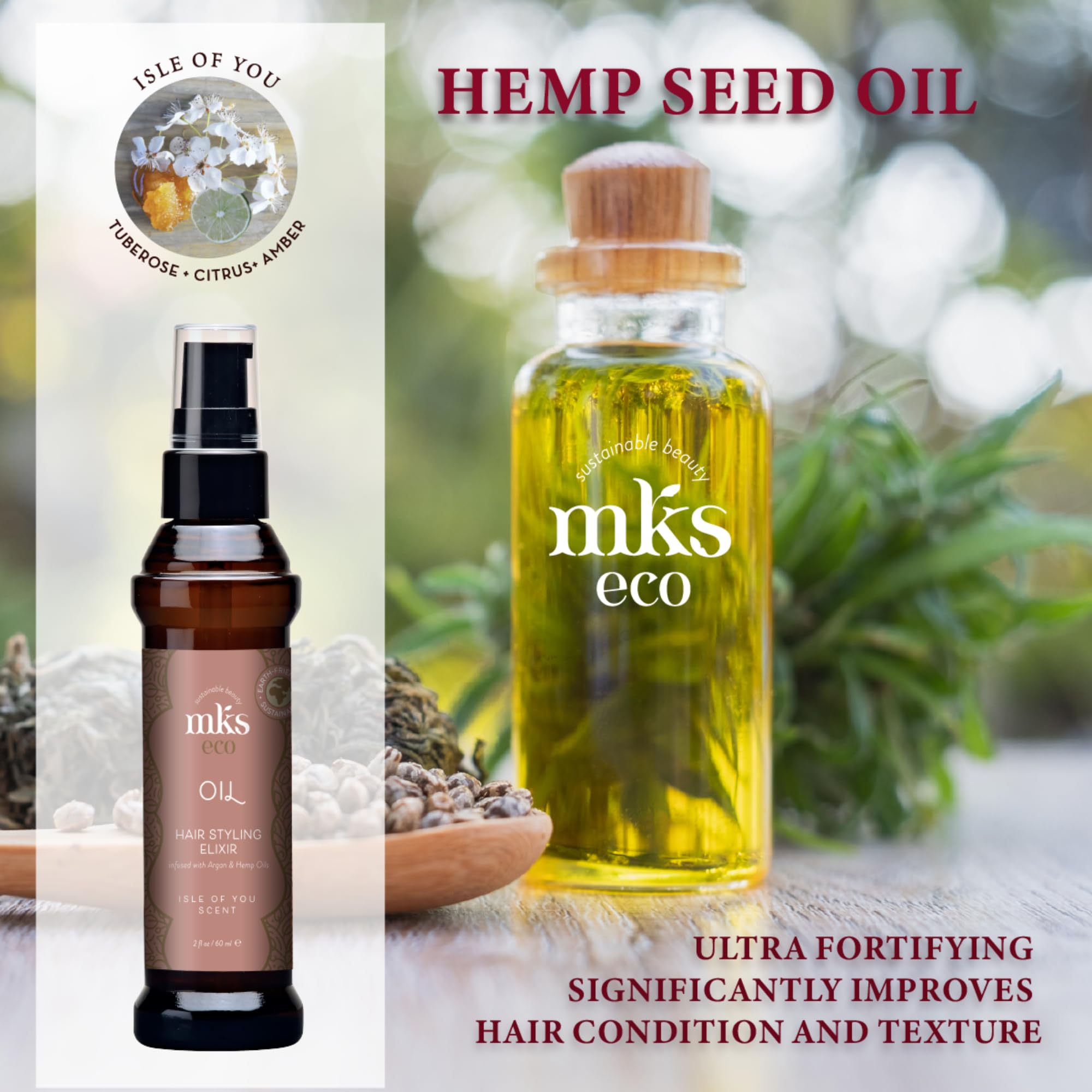 Earthly Body MKS Eco Oil frizz control for smoother strands