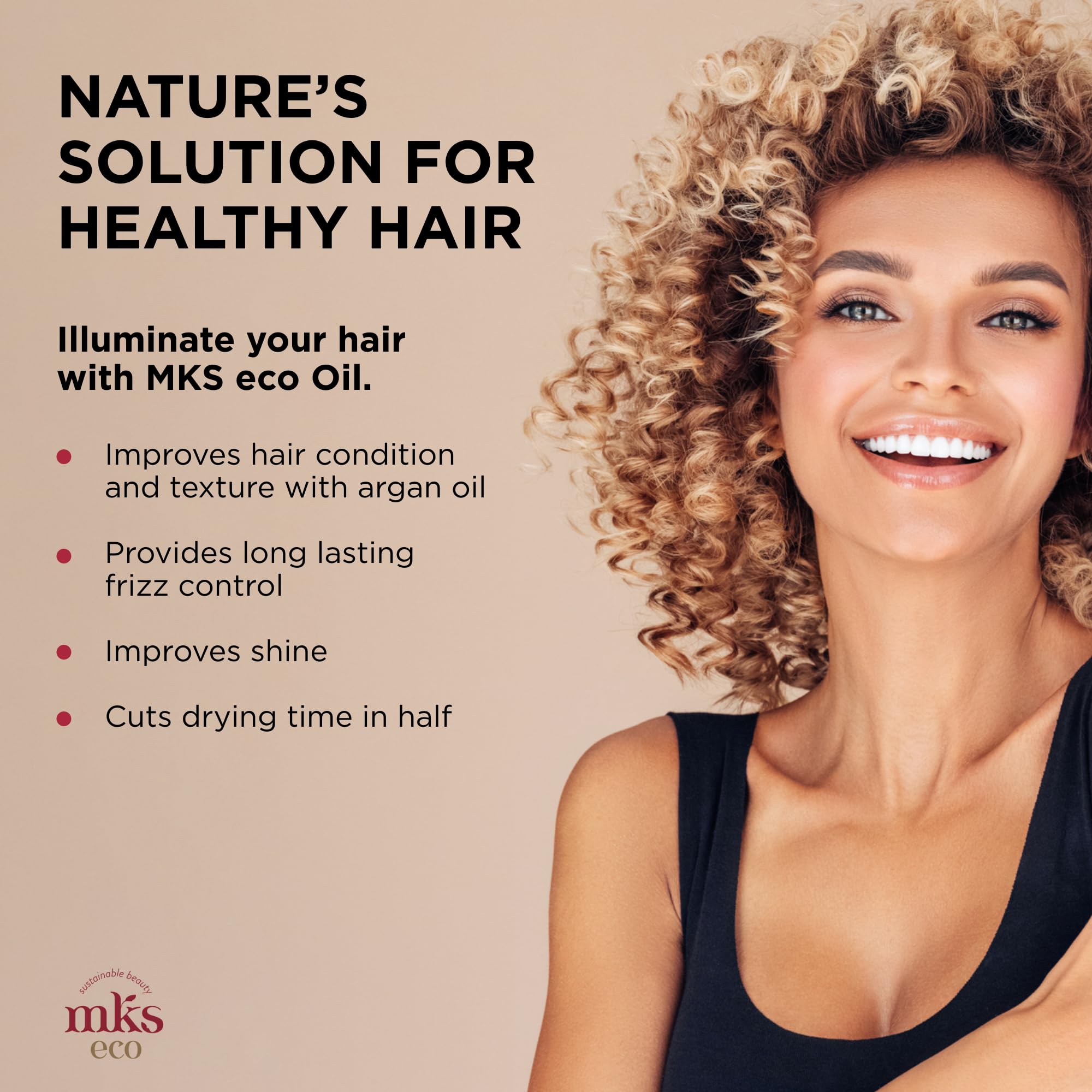 Earthly Body MKS Eco Oil hair application for quick styling and shine