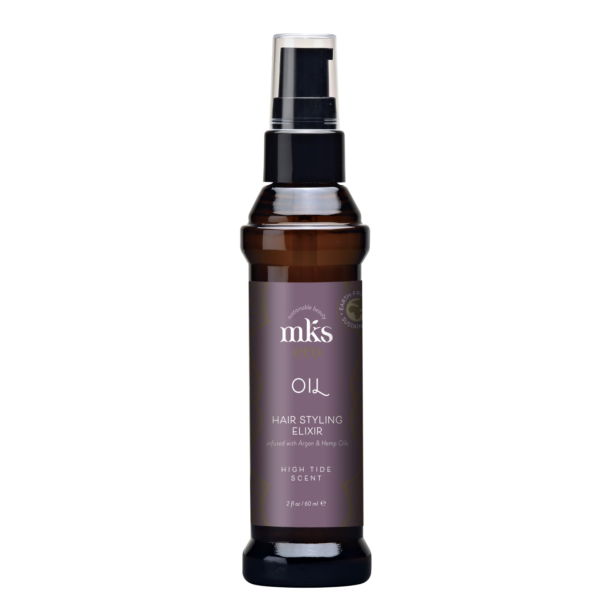 Earthly Body MKS Eco Oil High Tide bottle with a glossy finish for smooth hair