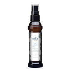 Earthly Body MKS Eco Oil Light Breeze bottle showing a weightless finish for fine hair.