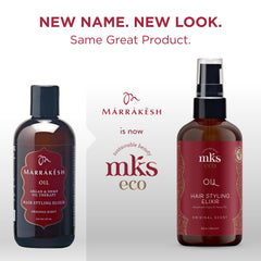 Earthly Body MKS eco Oil Original label highlighting argan and hemp seed oils