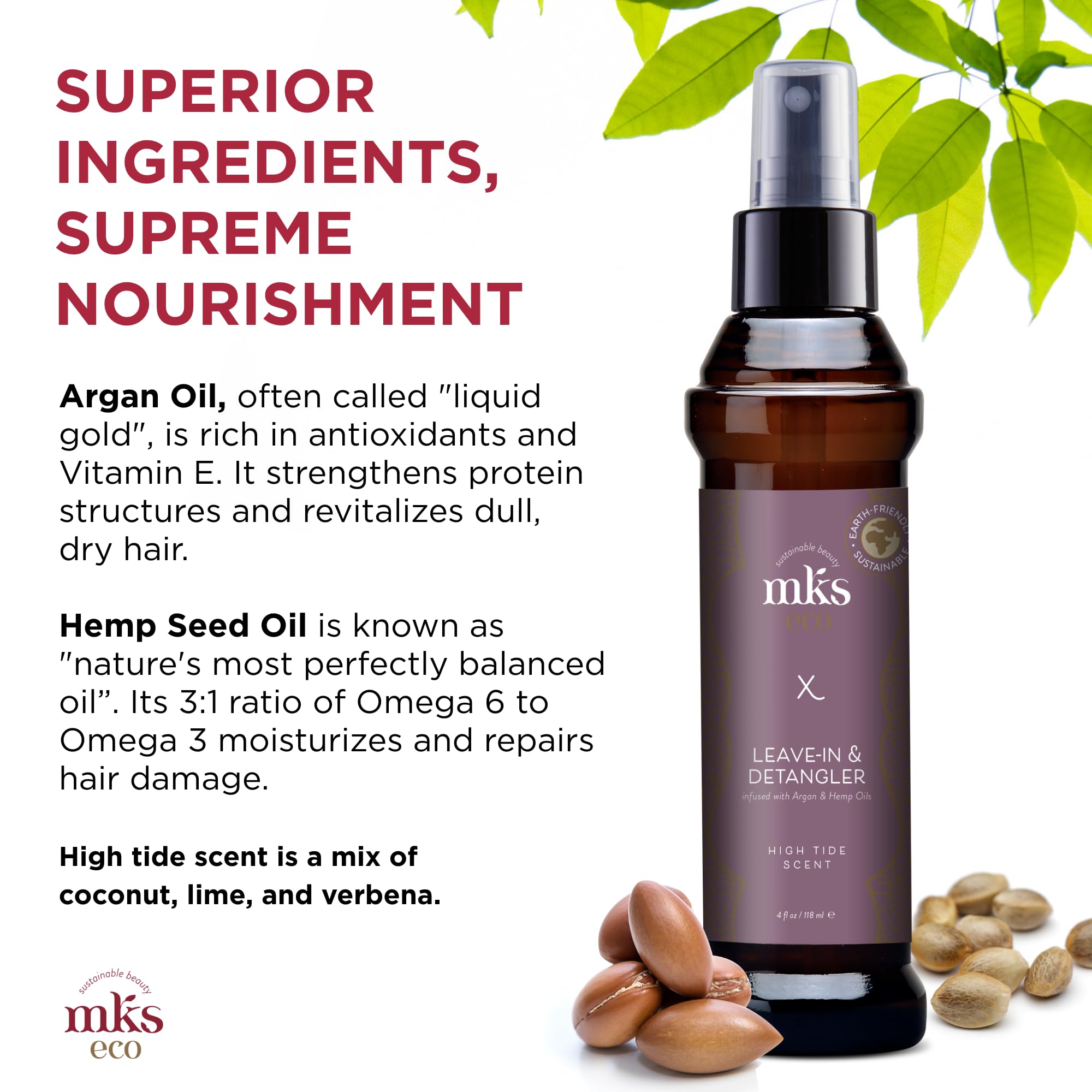 Earthly Body MKS Eco X High Tide hemp seed oil conditions without weighing hair down