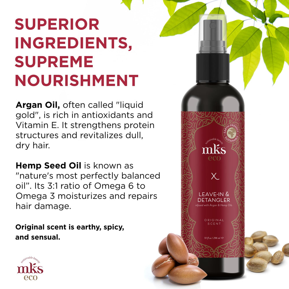 Earthly Body MKS eco X leave-in detangler on damp hair.