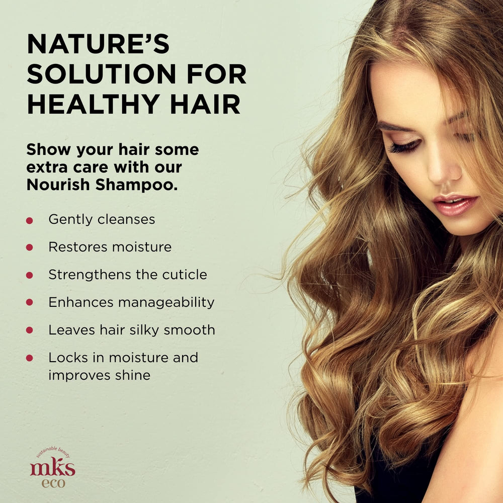 Earthly Body MKS eco X Nourish Shampoo High Tide foamy lather demonstrates gentle cleansing