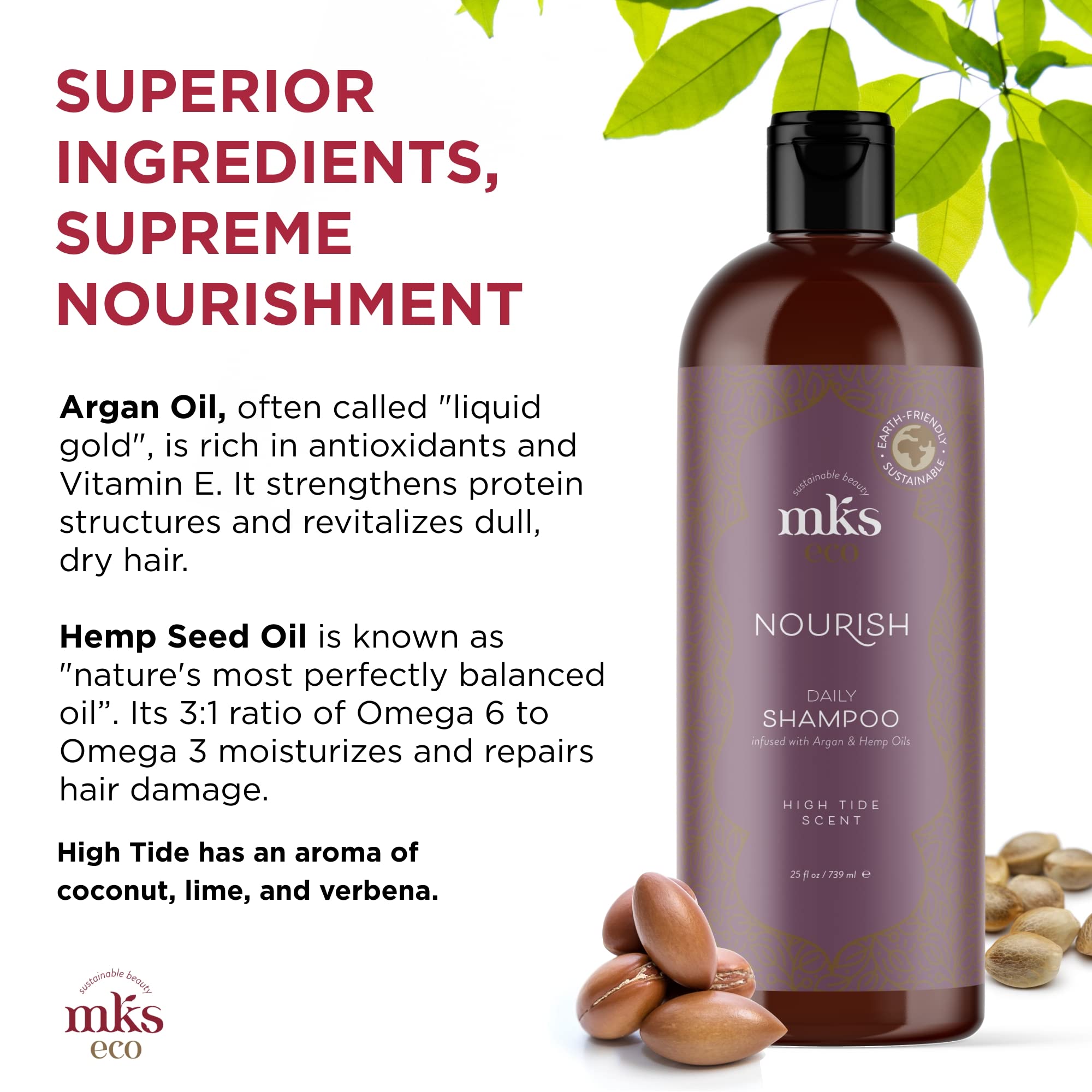 Earthly Body MKS eco X Nourish Shampoo High Tide hand application illustrates easy distribution