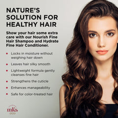 Earthly Body MKS eco Hydrate Conditioner bottle delivers deep hydration for fine hair.