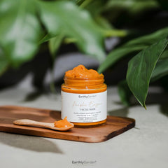 EarthlyGarden enzyme exfoliating mask application close-up for smoother skin texture