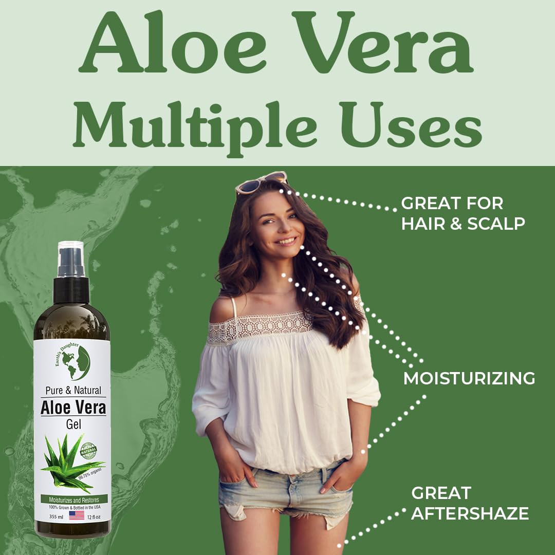 Earth's Daughter Aloe Vera Gel on hair delivers natural feel and shine.