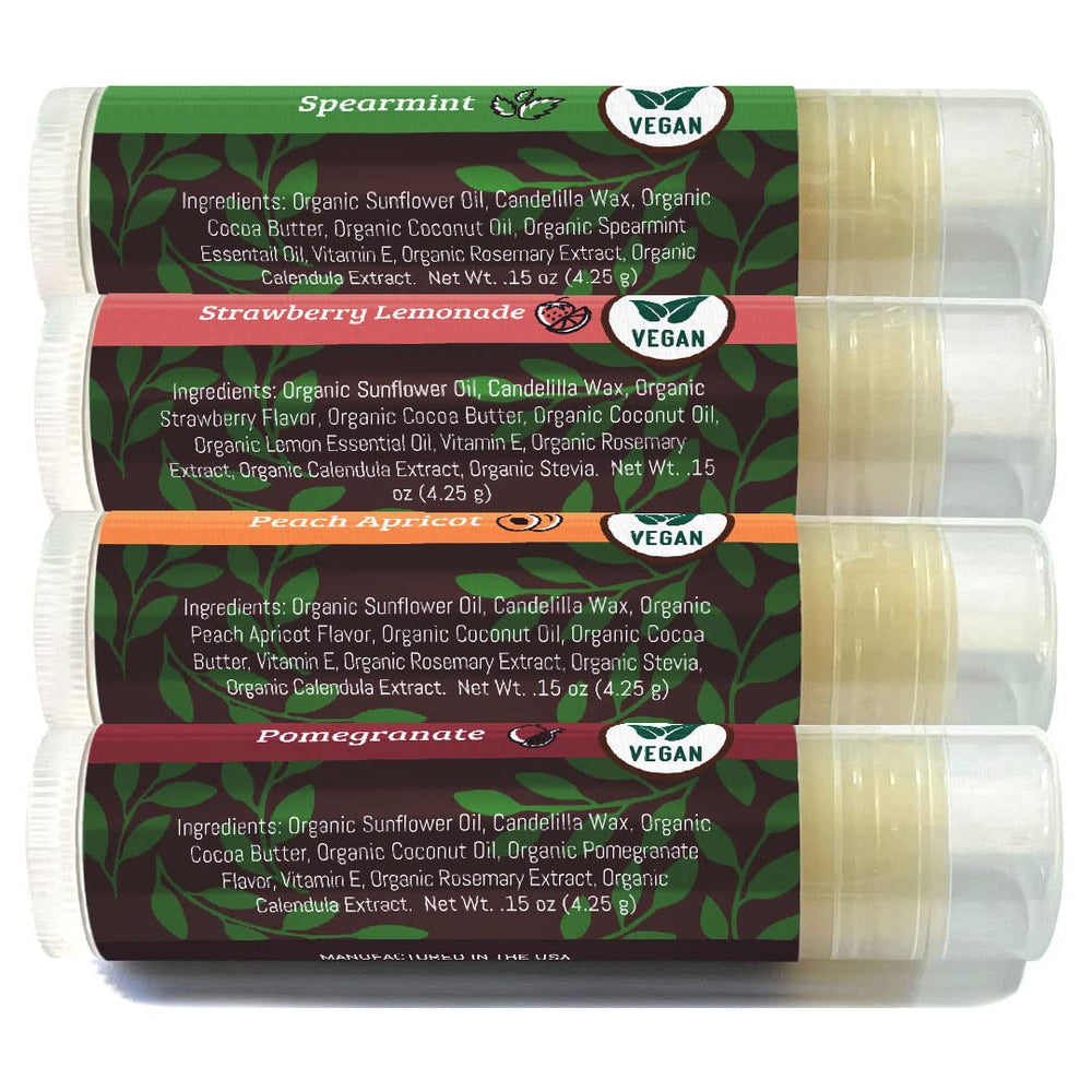 Earth's Daughter peach apricot flavor balm nourishes lips with natural hydration.