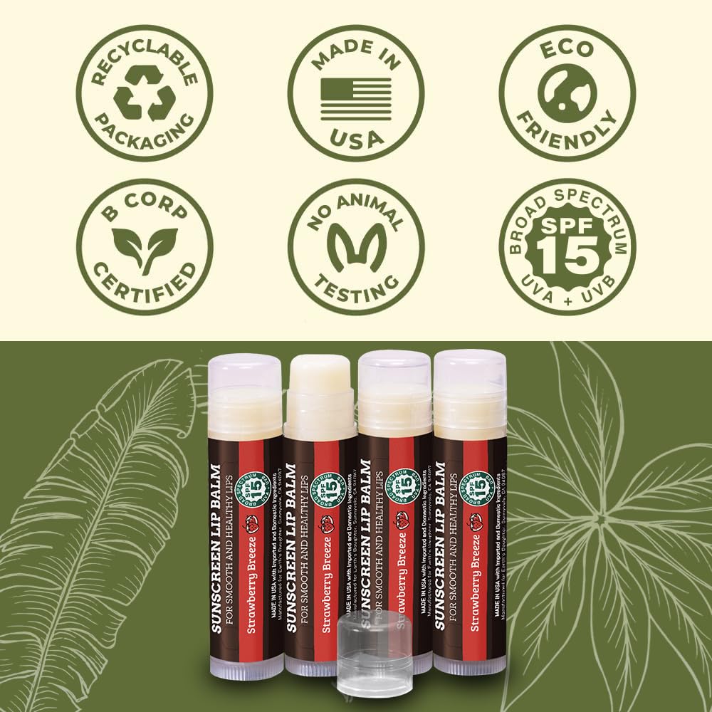 Earth's Daughter SPF lip balm broad-spectrum SPF 15 protection on lips