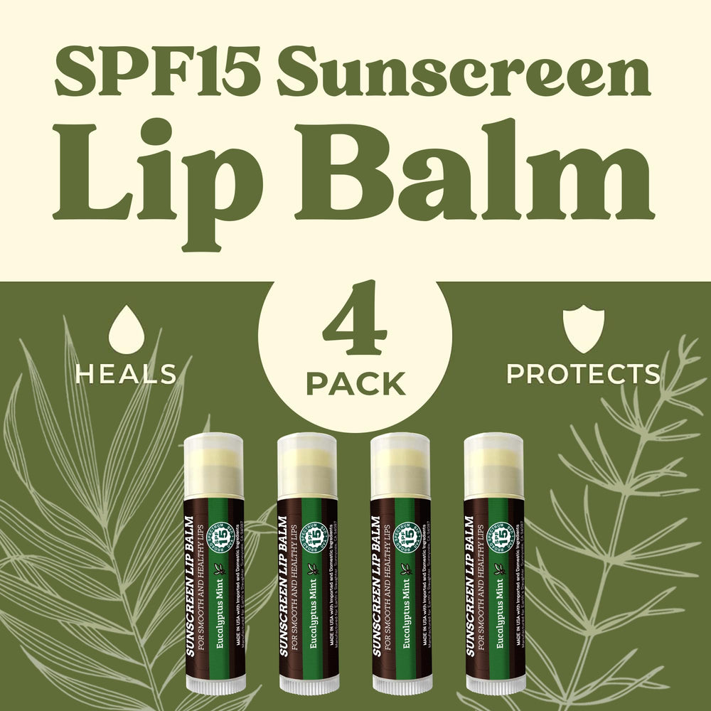 Earth's Daughter lip balm in eucalyptus mint ready for on-the-go application.
