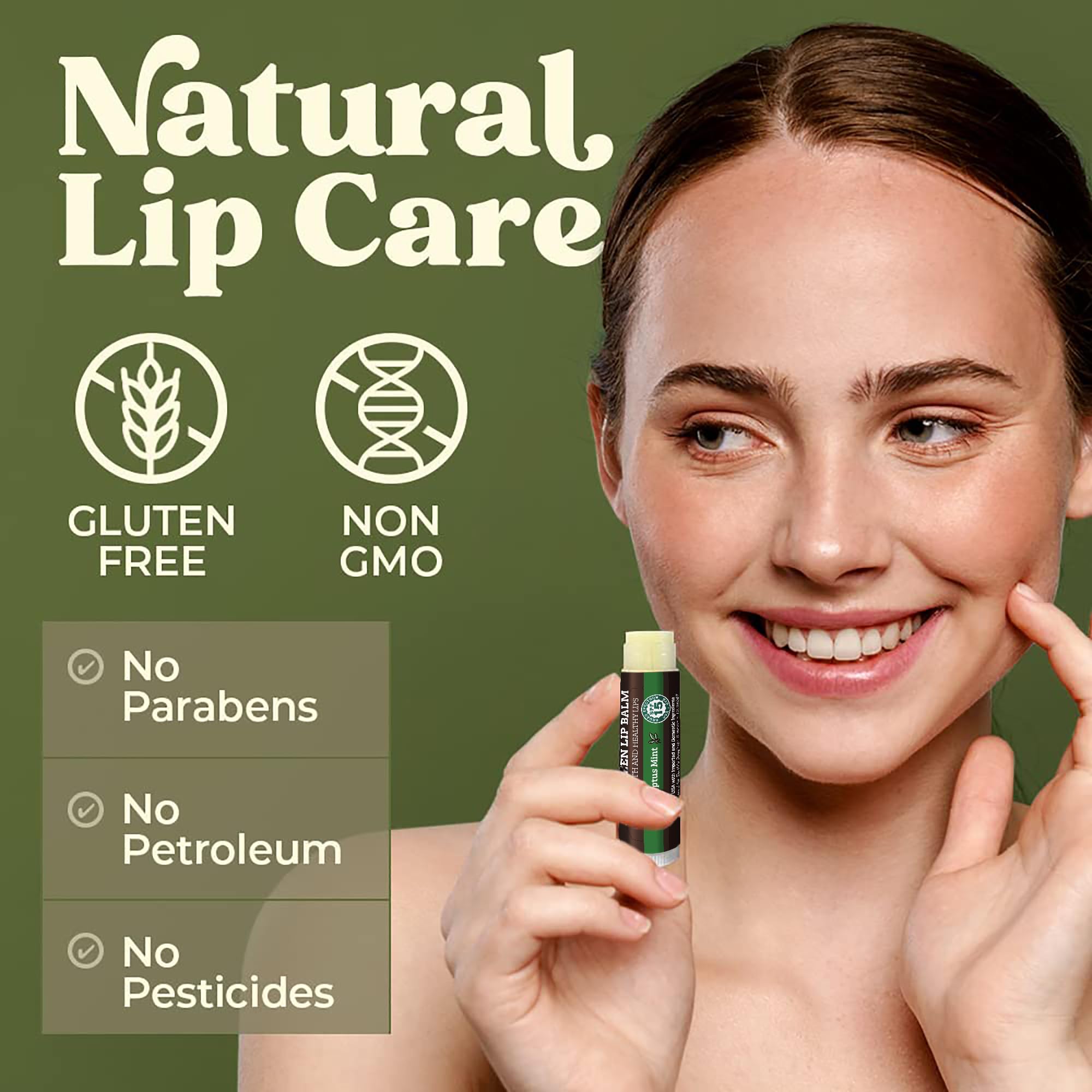 Earth's Daughter SPF lip balm 4-pack provides moisturization with beeswax and coconut oil.